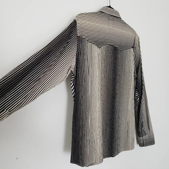 Mens Slim Fit Stretch Black Button Shirt M Medium - Picture 6 of 8